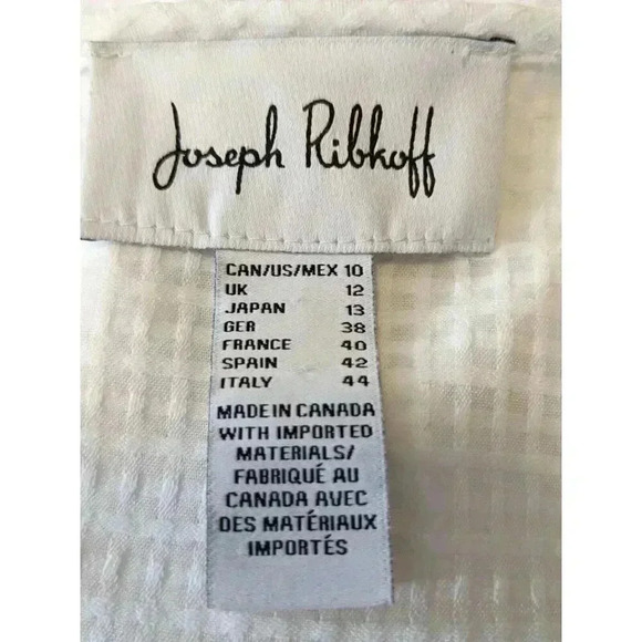 JOSEPH RIBKOFF Medium Textured Checkered Top Womens Size 10 Vanilla Style 241217 - Picture 10 of 10